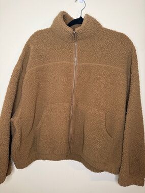 Old Navy Camel Sherpa Zip Jacket